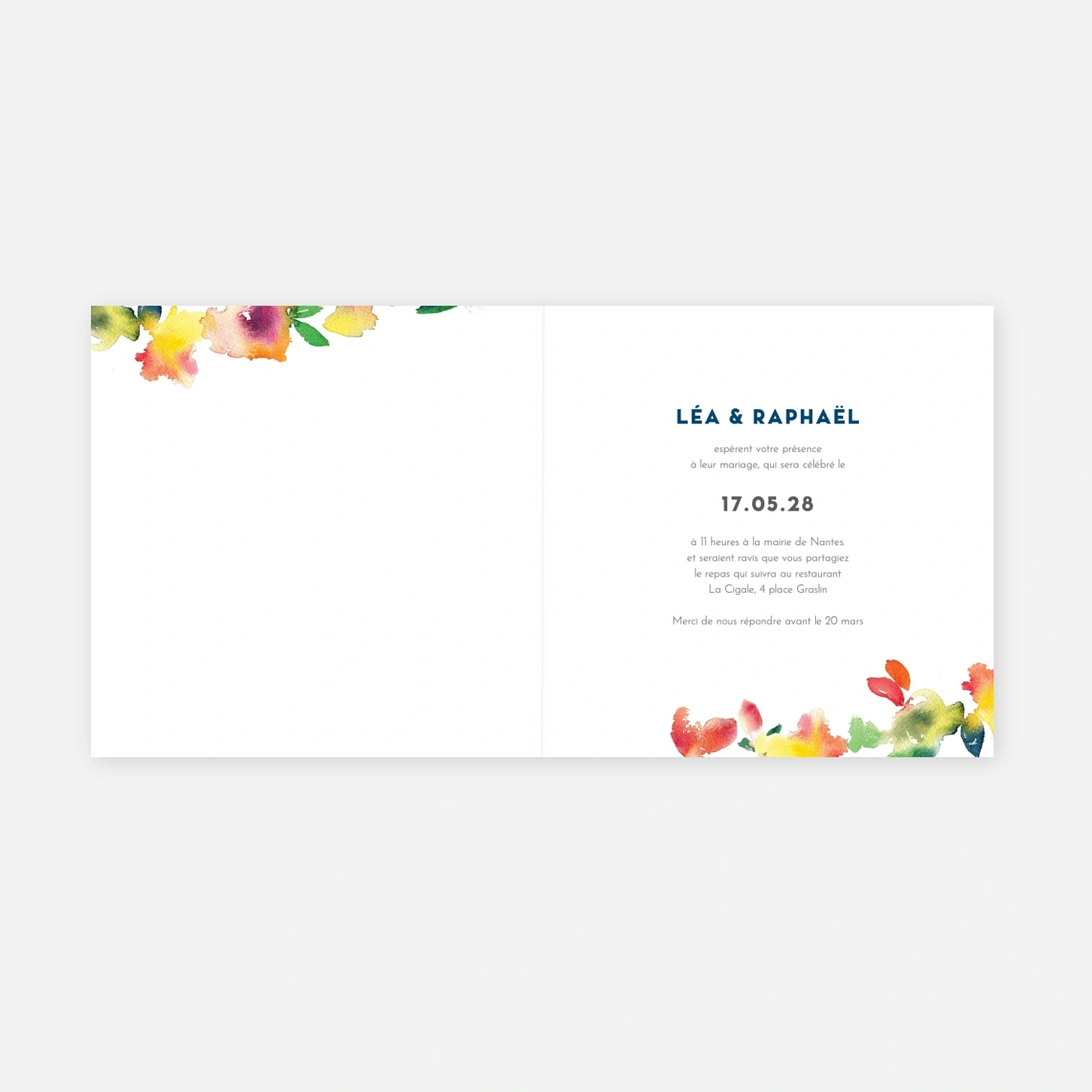 Faire-part mariage Bloom