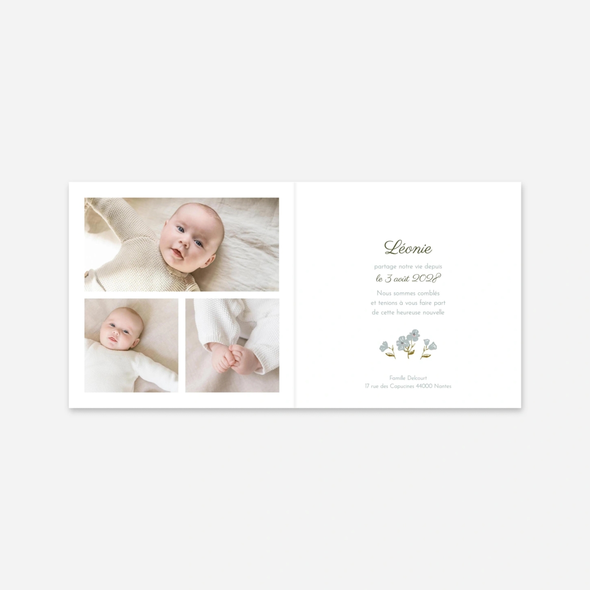 Faire-part naissance Blossom