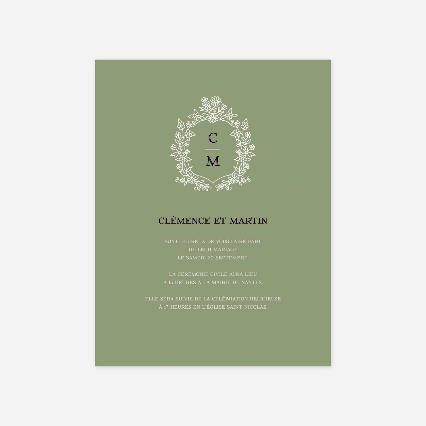 Faire-part mariage Blason