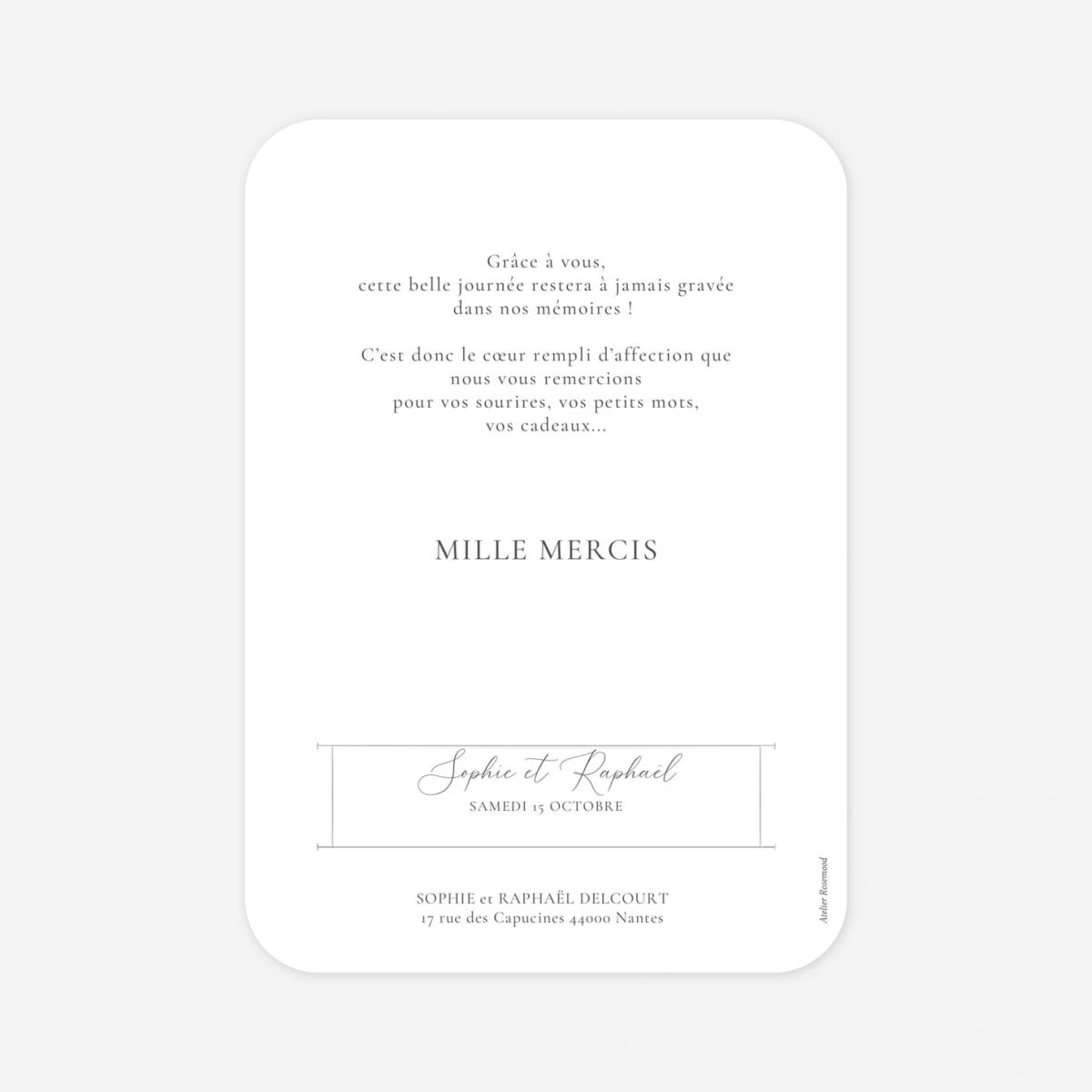 Carte de remerciements Bouquet champêtre