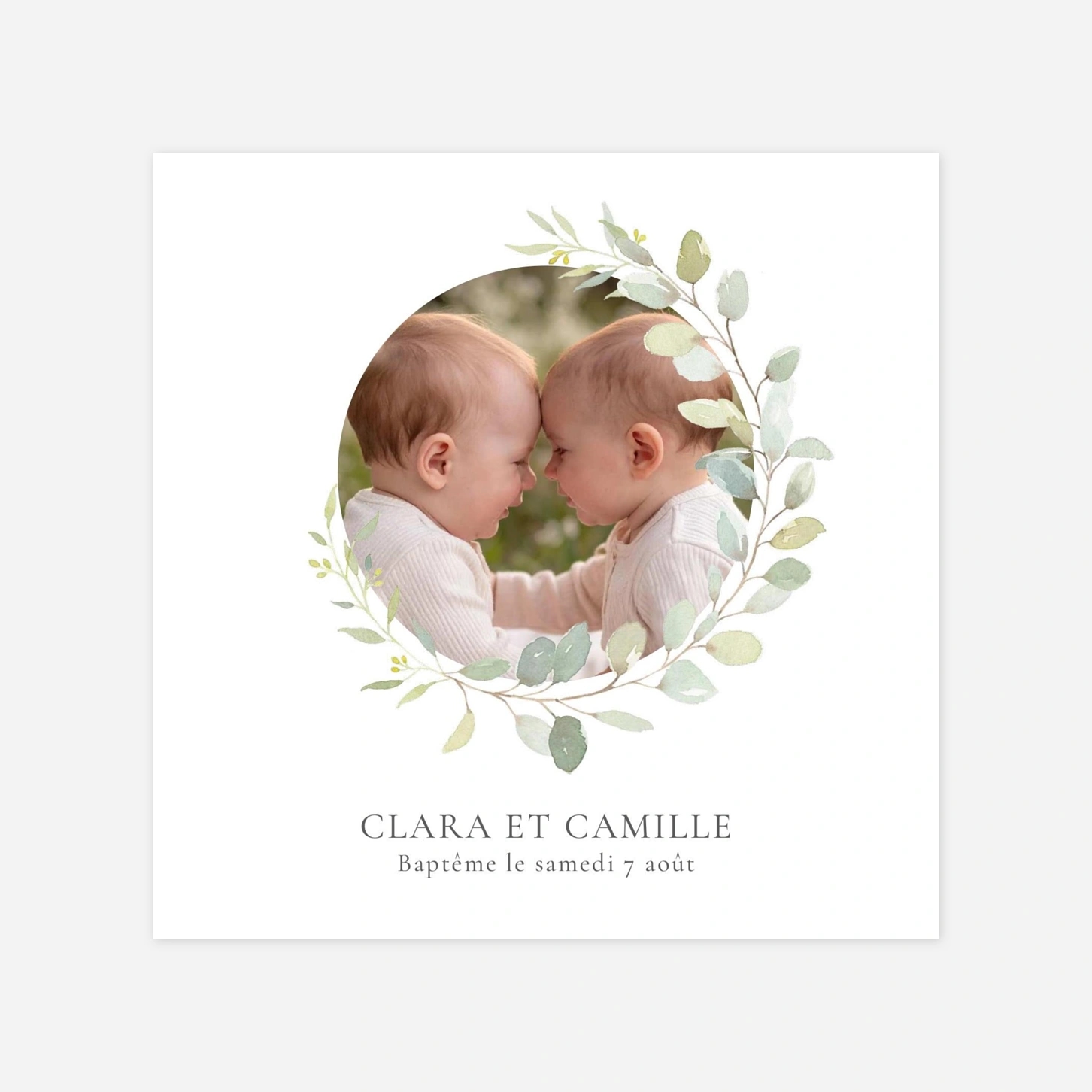 Faire-part baptême Bouquet champêtre II