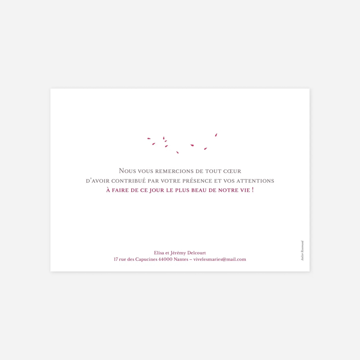 Carte de remerciements Bouquet paysage