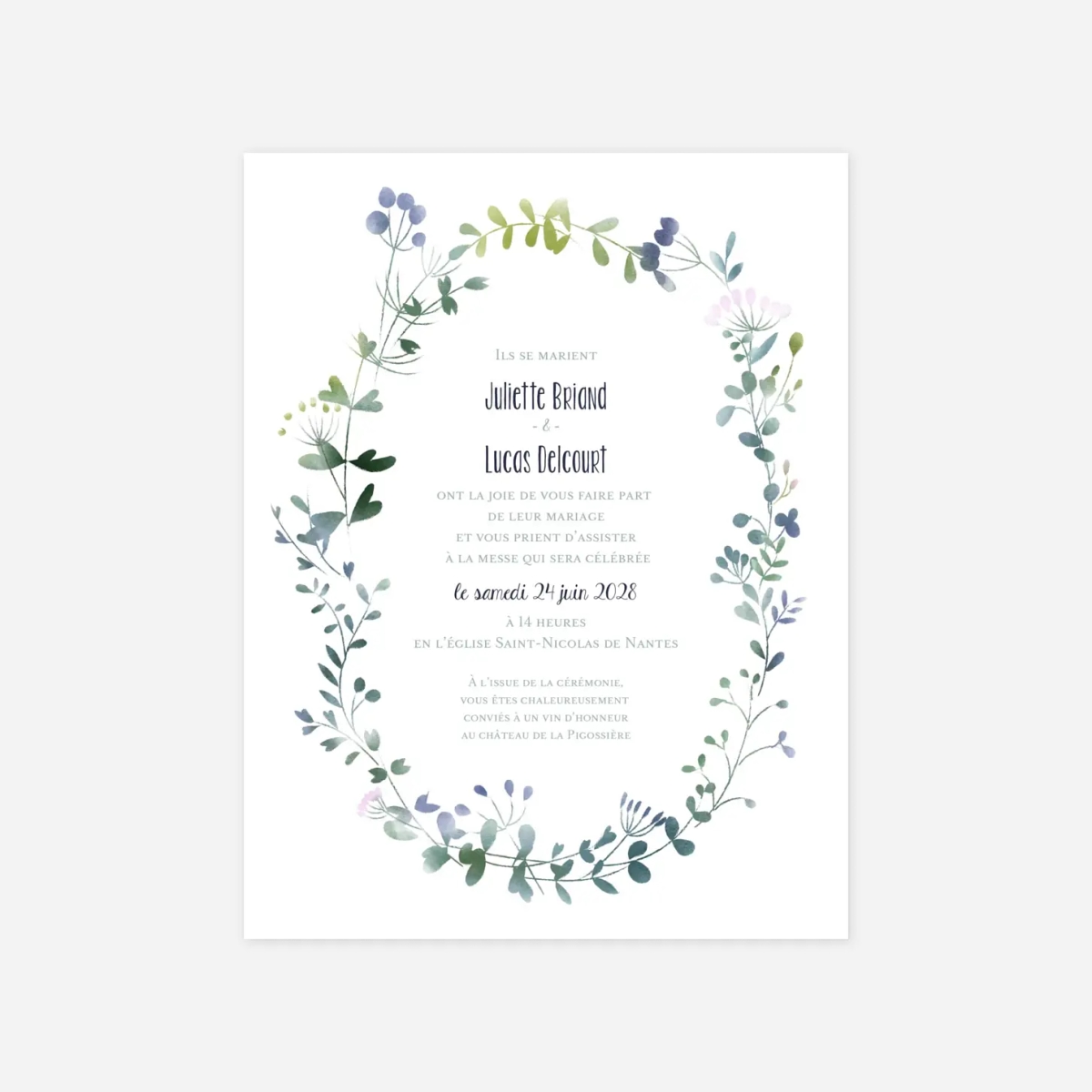 Faire-part mariage Bouquet sauvage