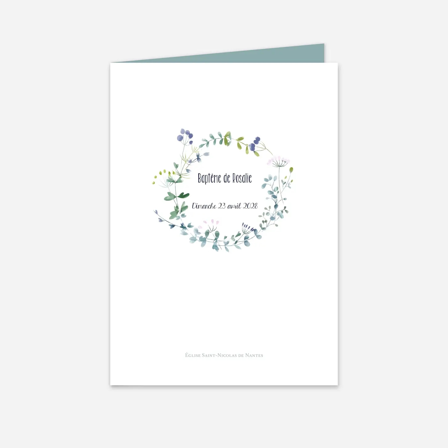 Livret de messe baptême Bouquet sauvage