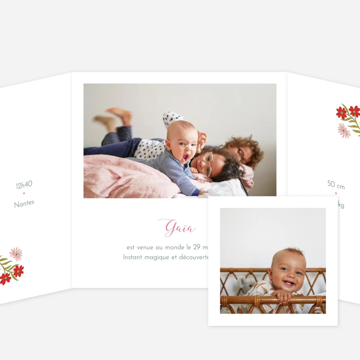 Faire-part naissance Botanique