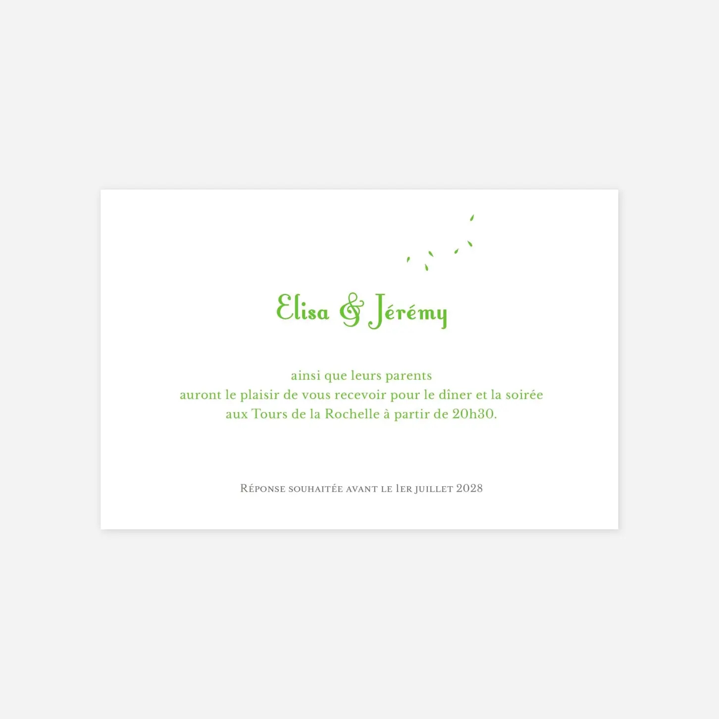 Carton d'invitation Bouquet