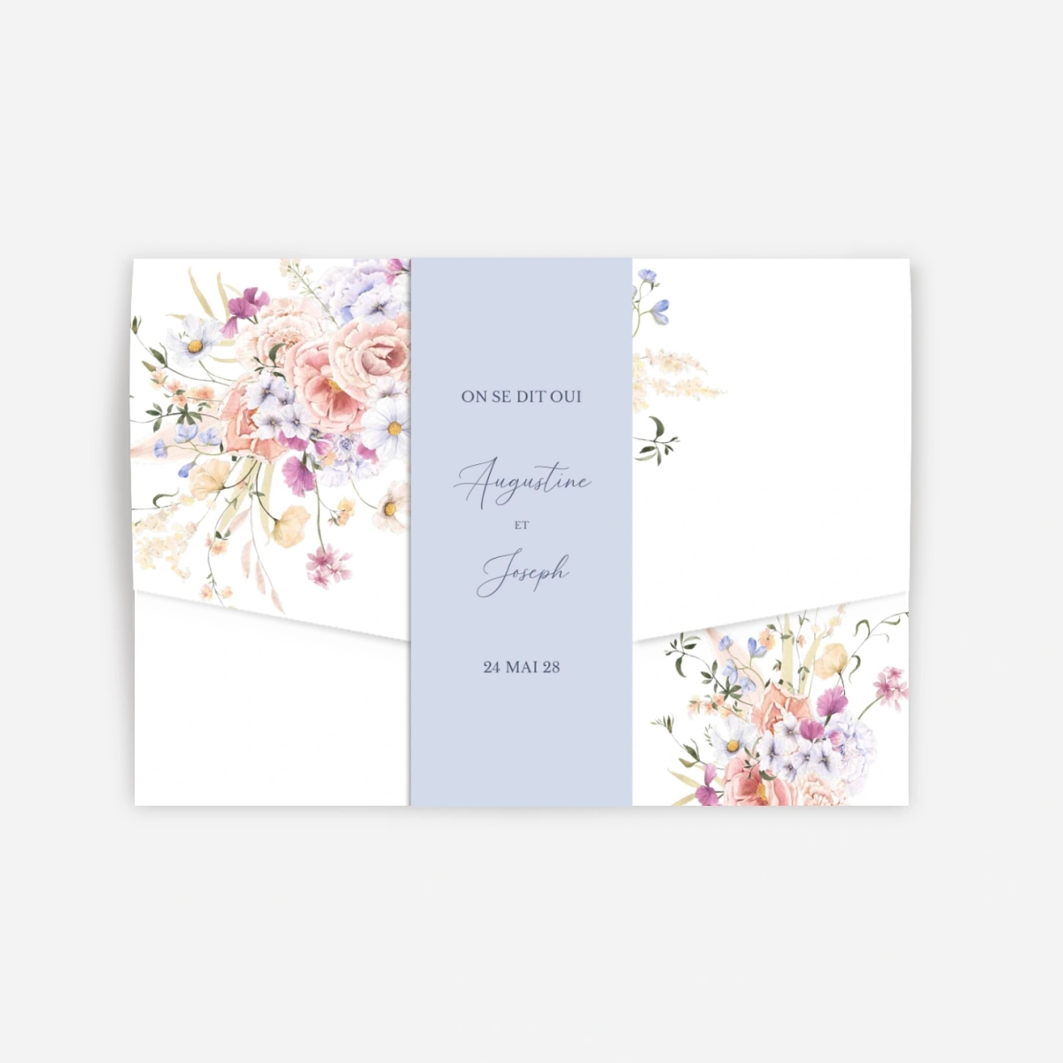 Faire-part mariage Bouquet Pastel