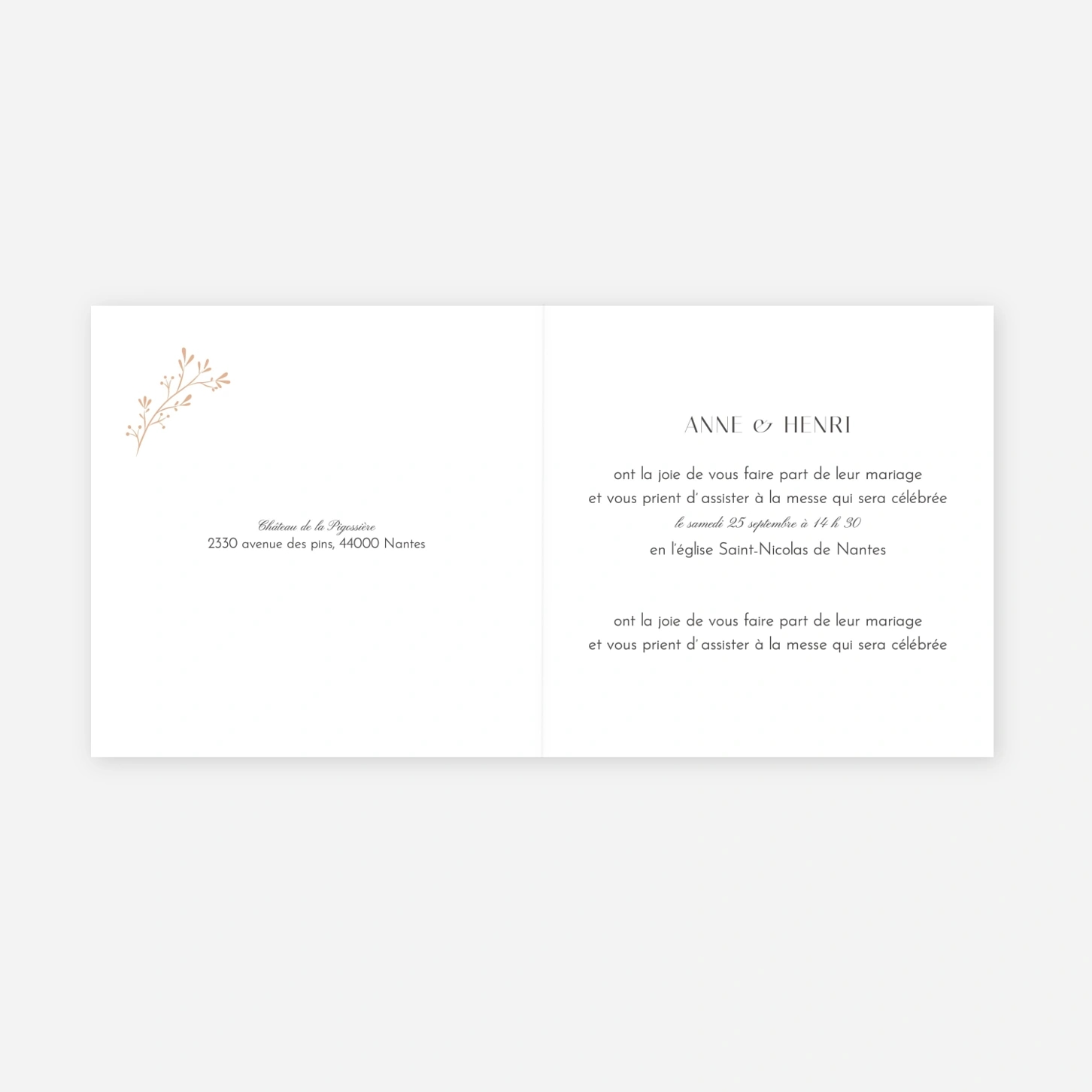 Faire-part mariage Brins d'été