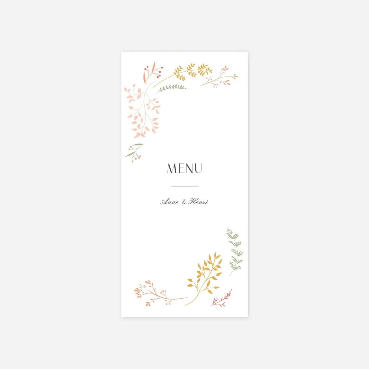 Menu mariage Brins d'été