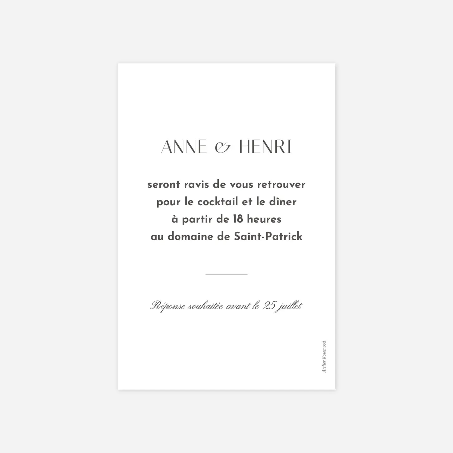 Carton d'invitation Brins d'été