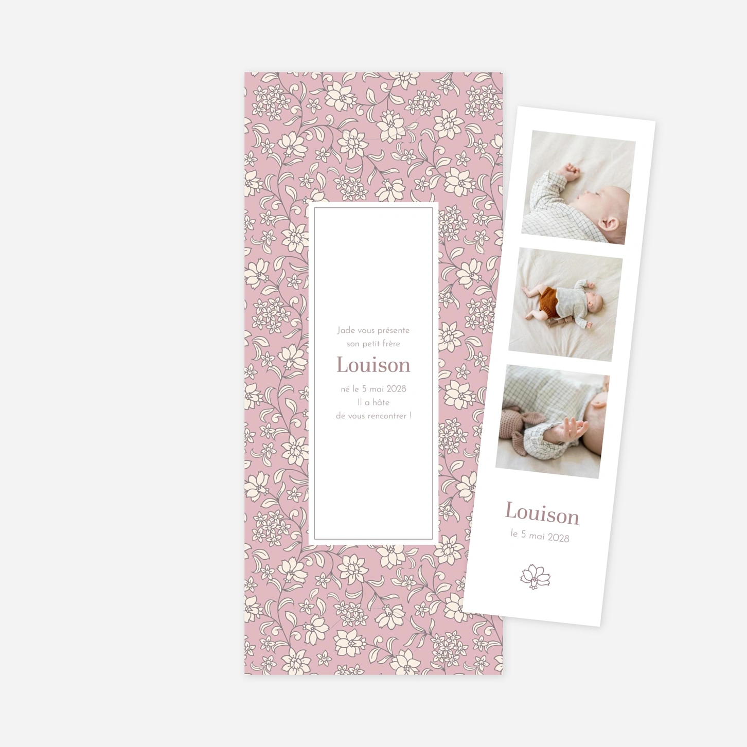 Faire-part naissance Brins fleuris
