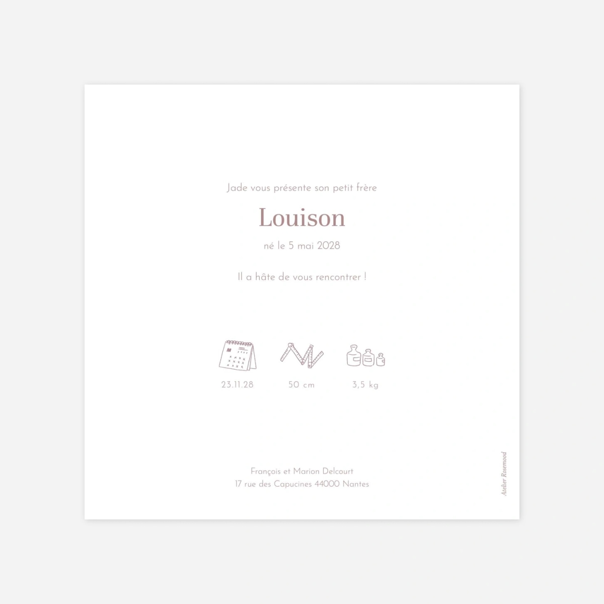 Faire-part naissance Brins fleuris