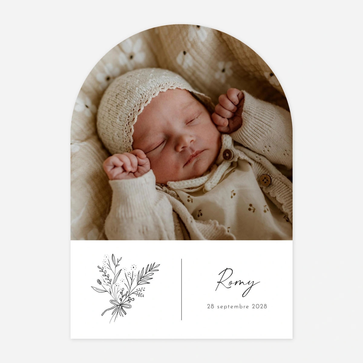 Faire-part naissance Bouquet de brindilles