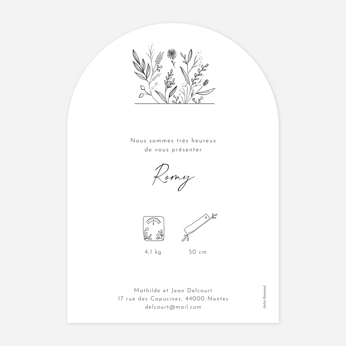 Faire-part naissance Bouquet de brindilles