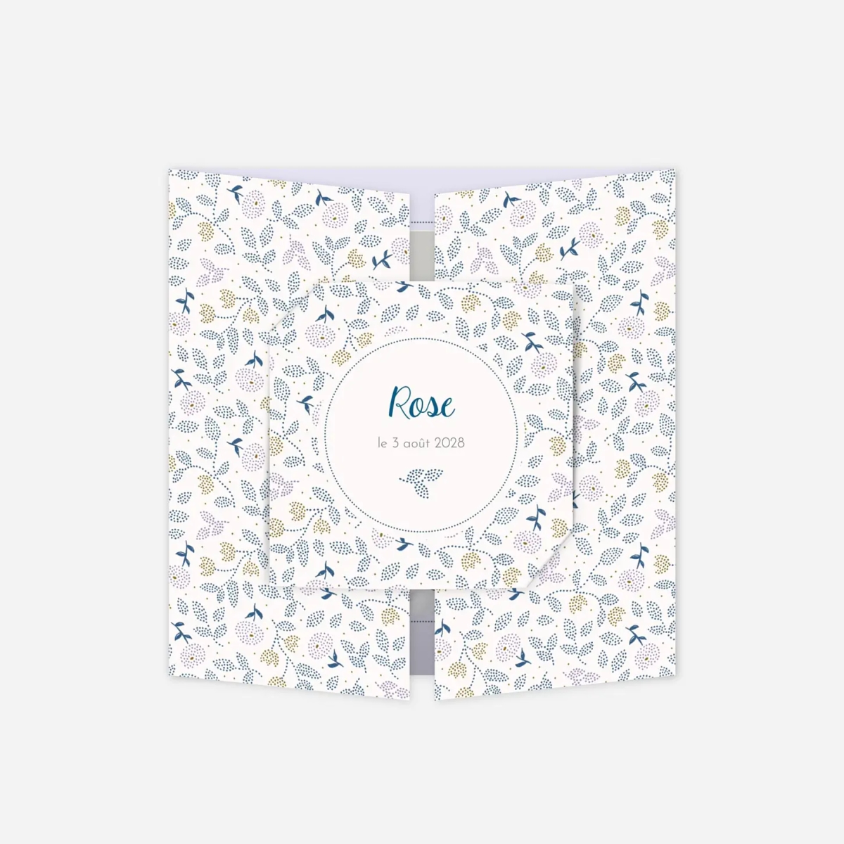 Faire-part naissance Broderie florale