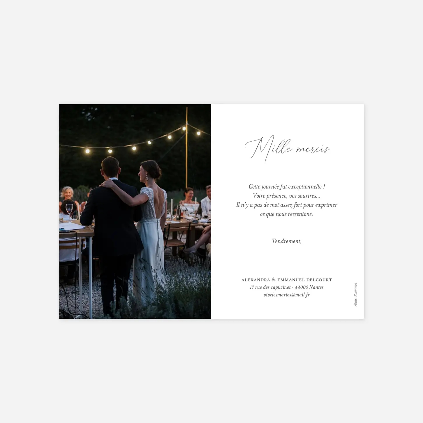 Carte de remerciements Bucolique