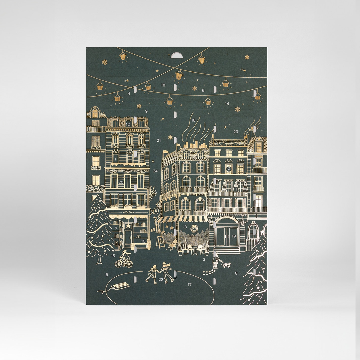 Calendrier de l'Avent Village doré