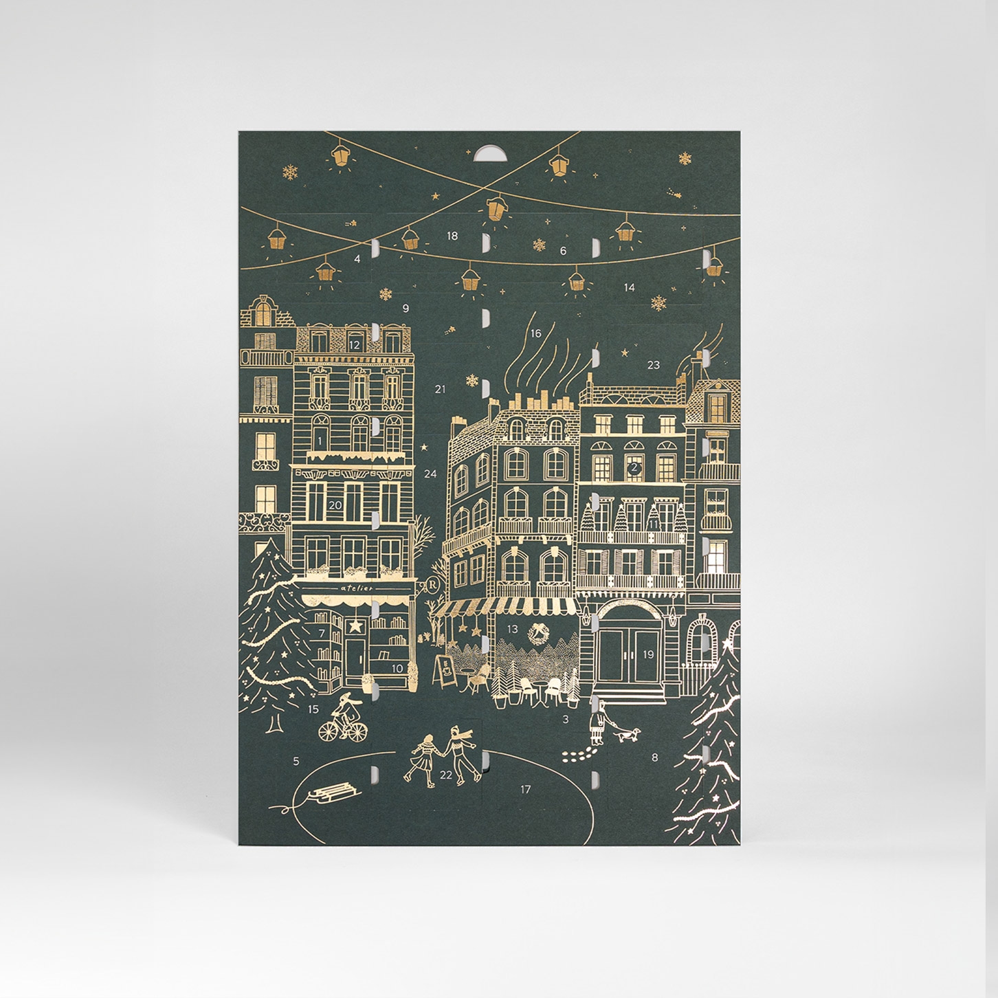 Calendrier de l'Avent Village doré