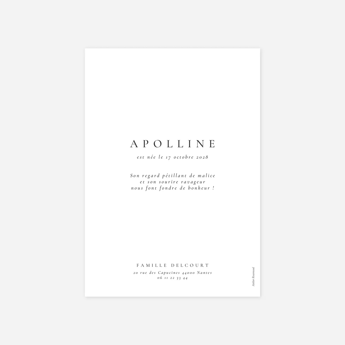 Faire-part naissance Cadre pastel