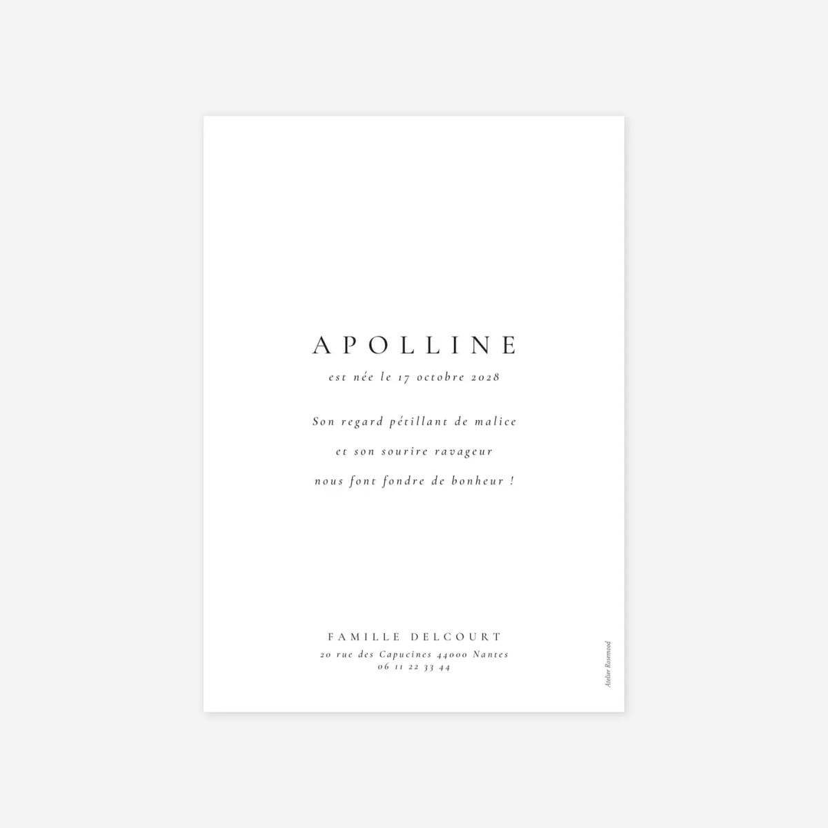 Faire-part naissance Cadre pastel II