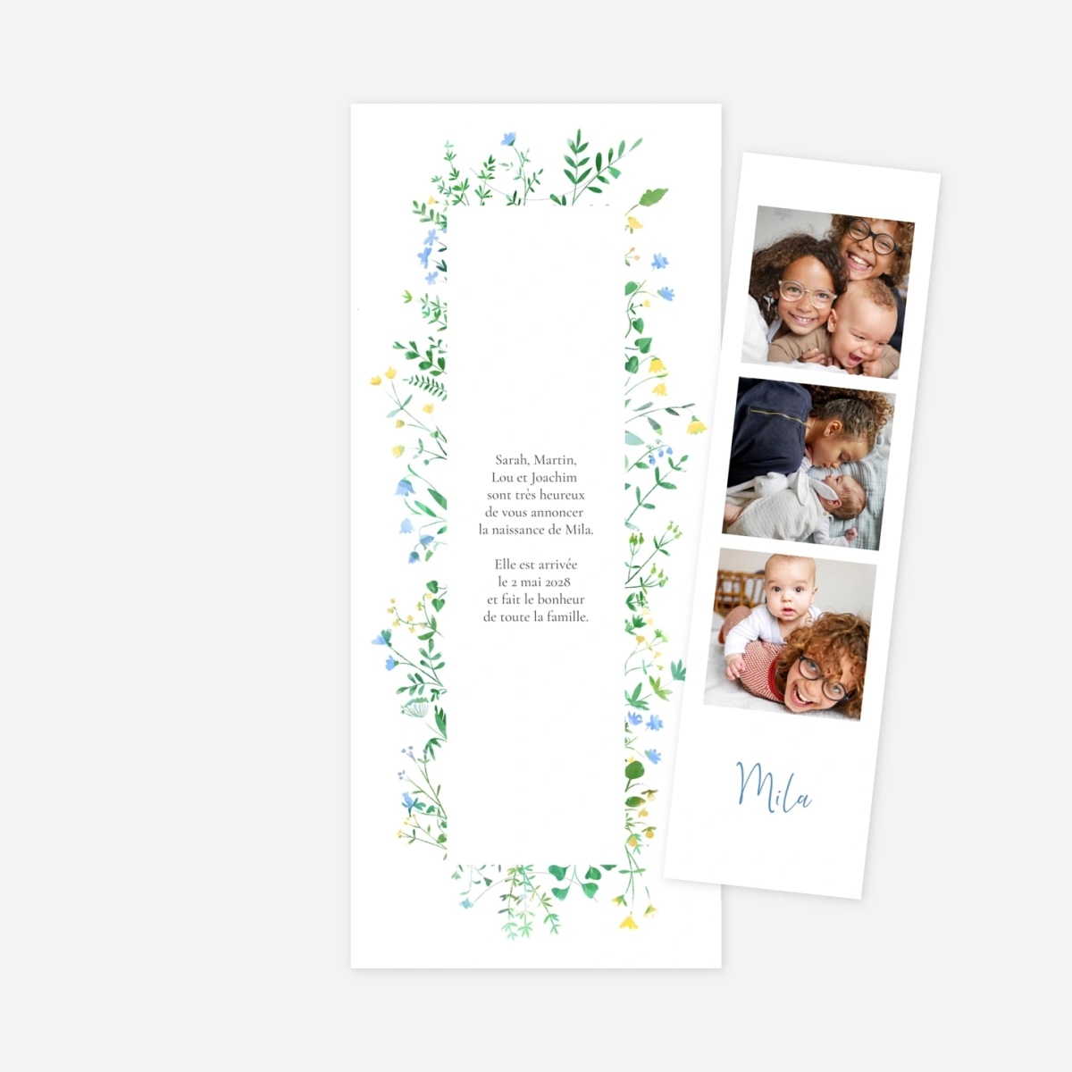 Faire-part naissance Cadre fleuri