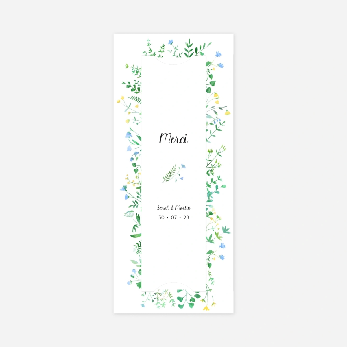 Carte de remerciements Cadre fleuri