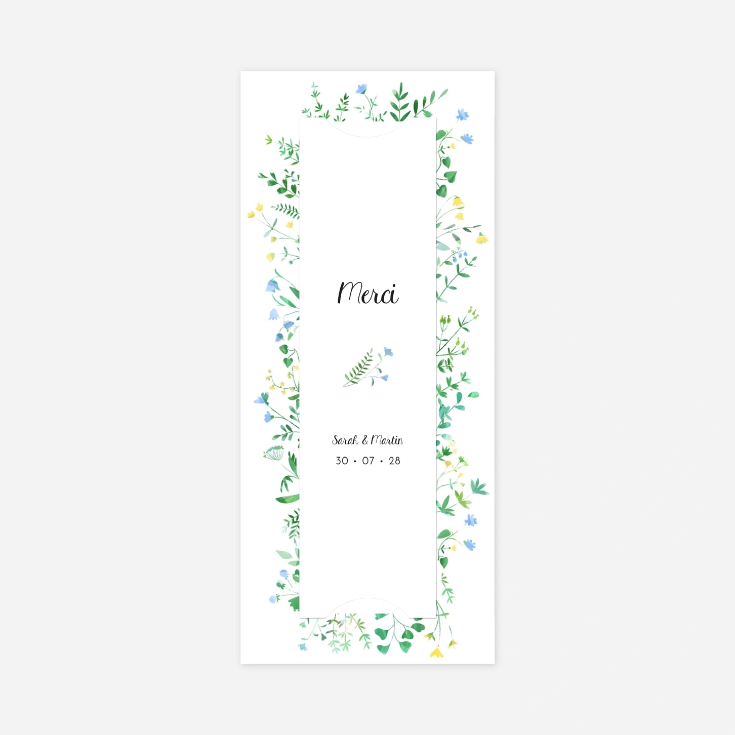 Carte de remerciements Cadre fleuri