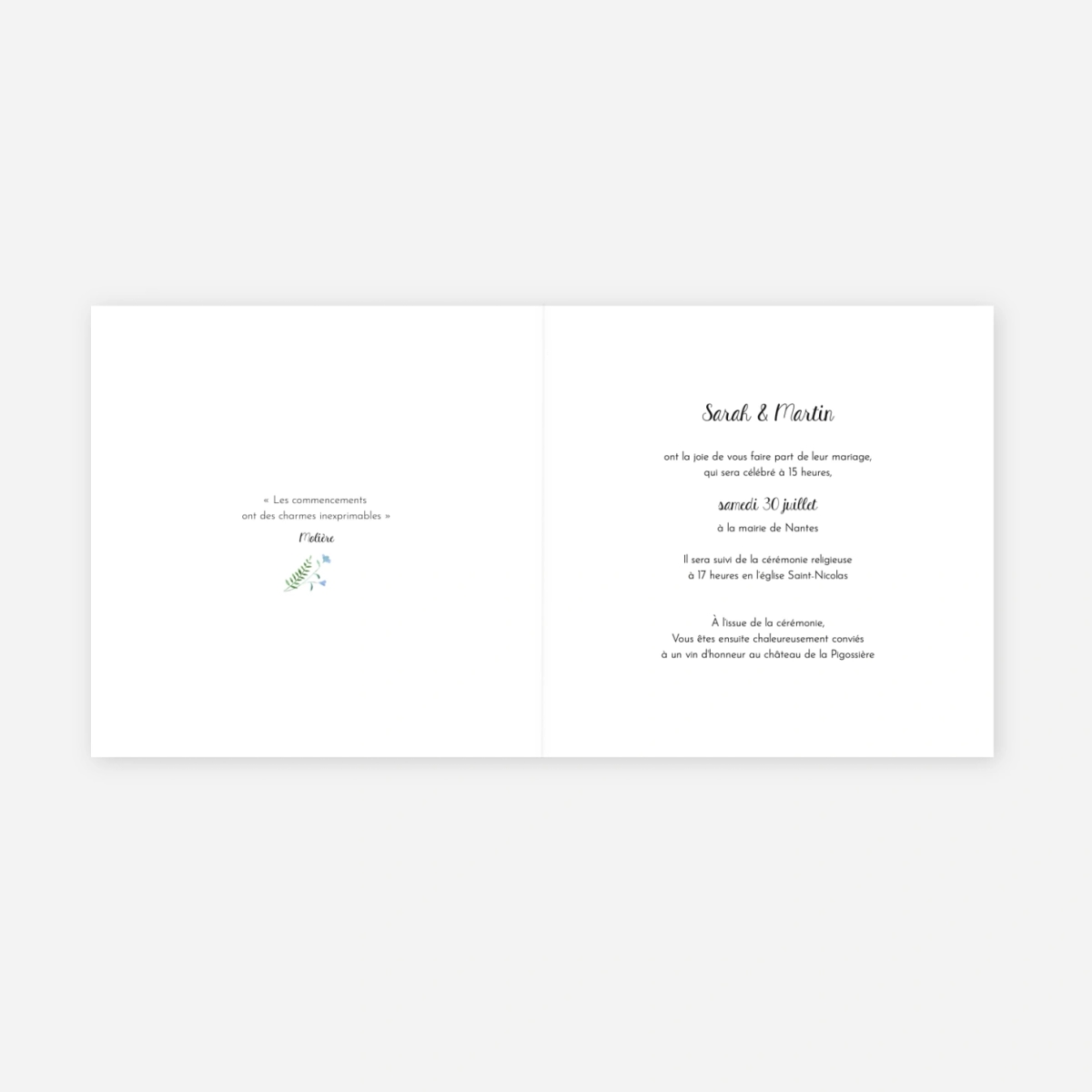 Faire-part mariage Cadre fleuri