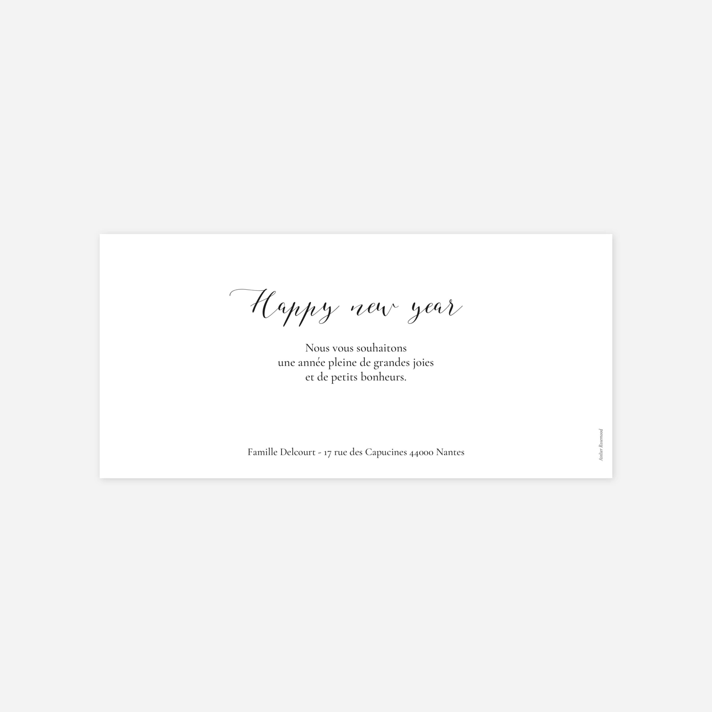 Carte de voeux Calligraphie