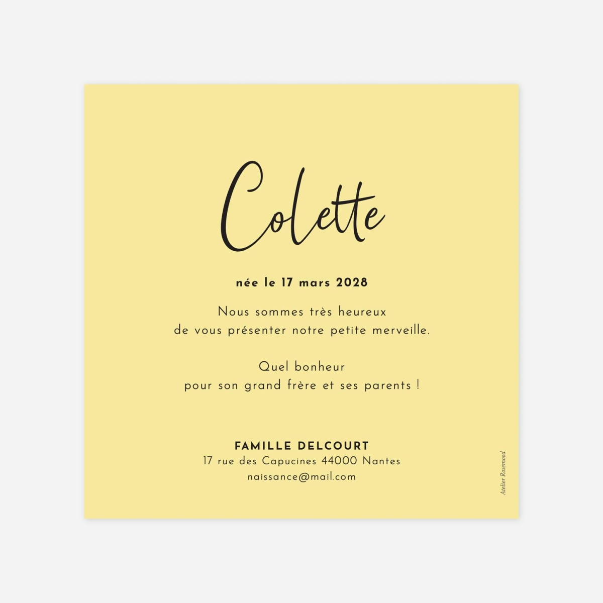 Faire-part naissance Candeur