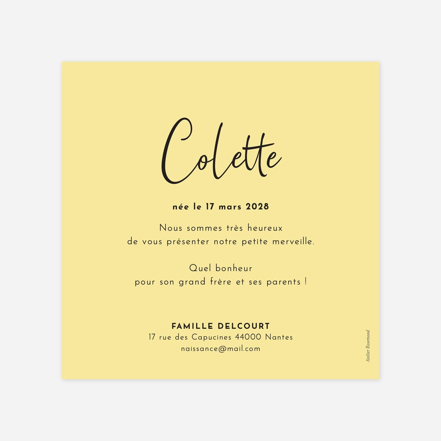 Faire-part naissance Candeur