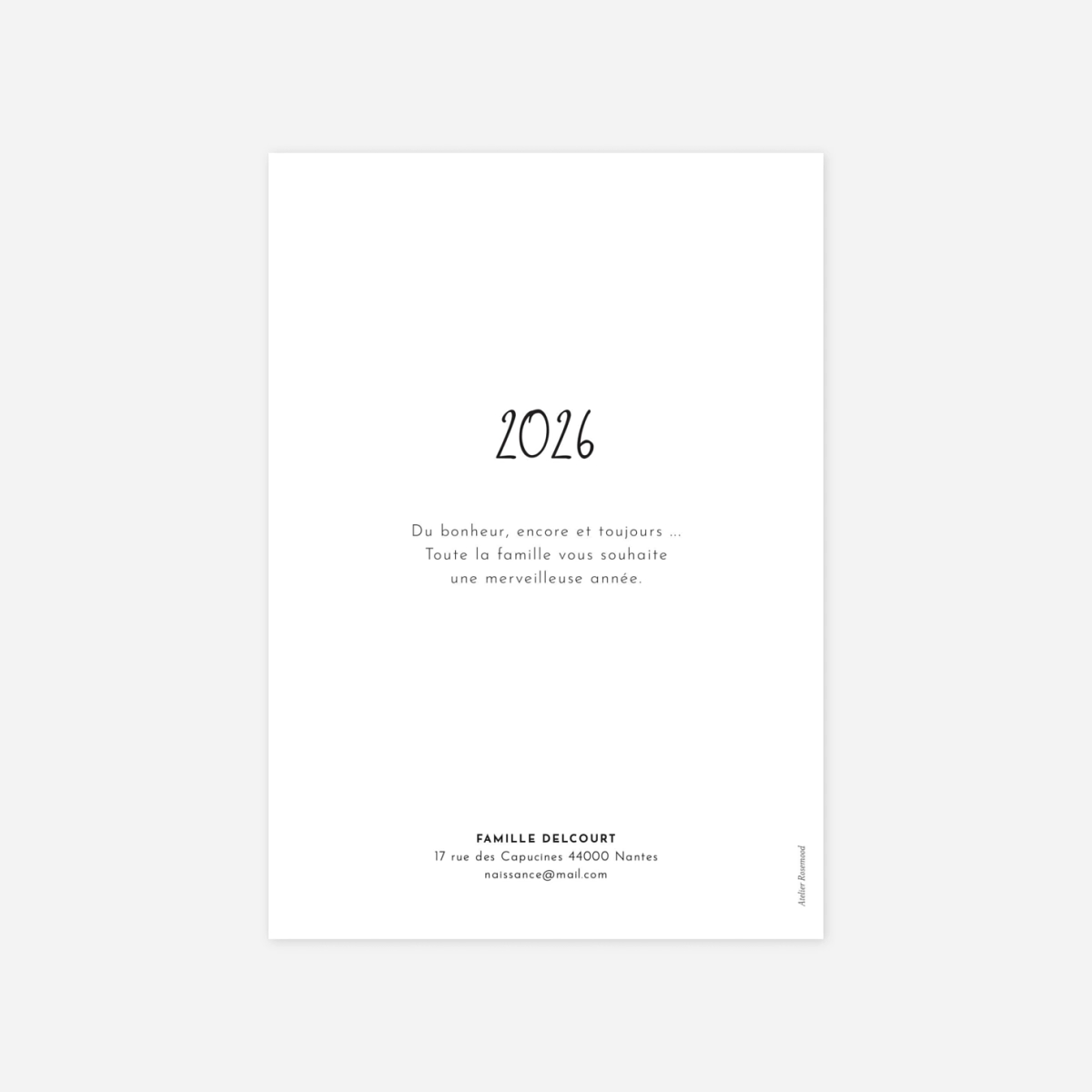 Carte de voeux Candeur