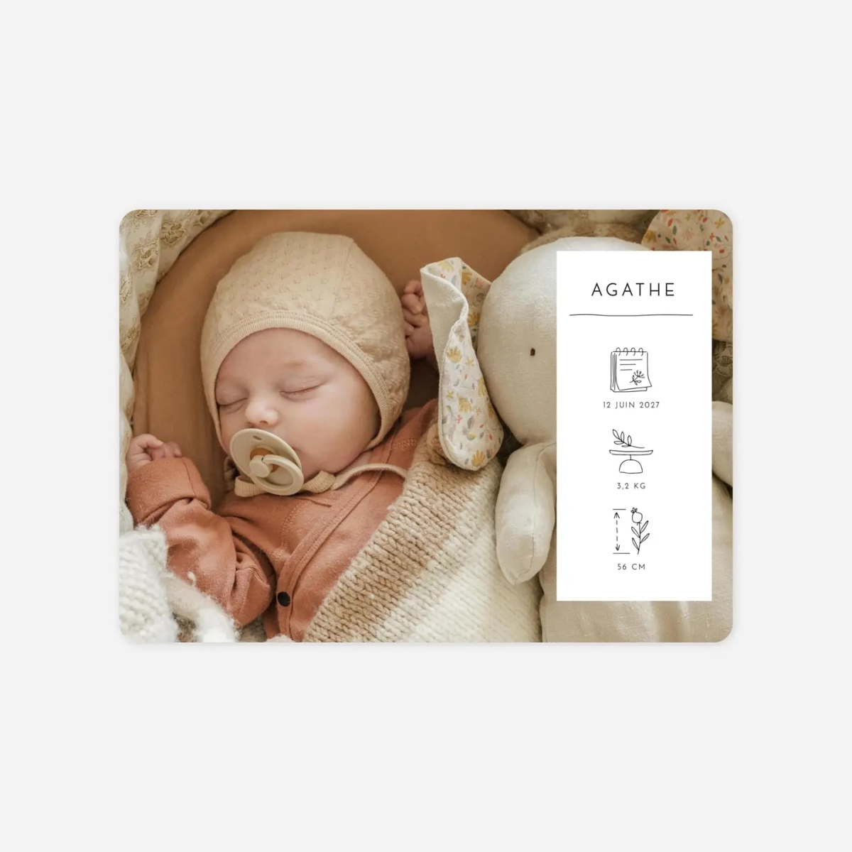 Faire-part naissance Cartouche pictos