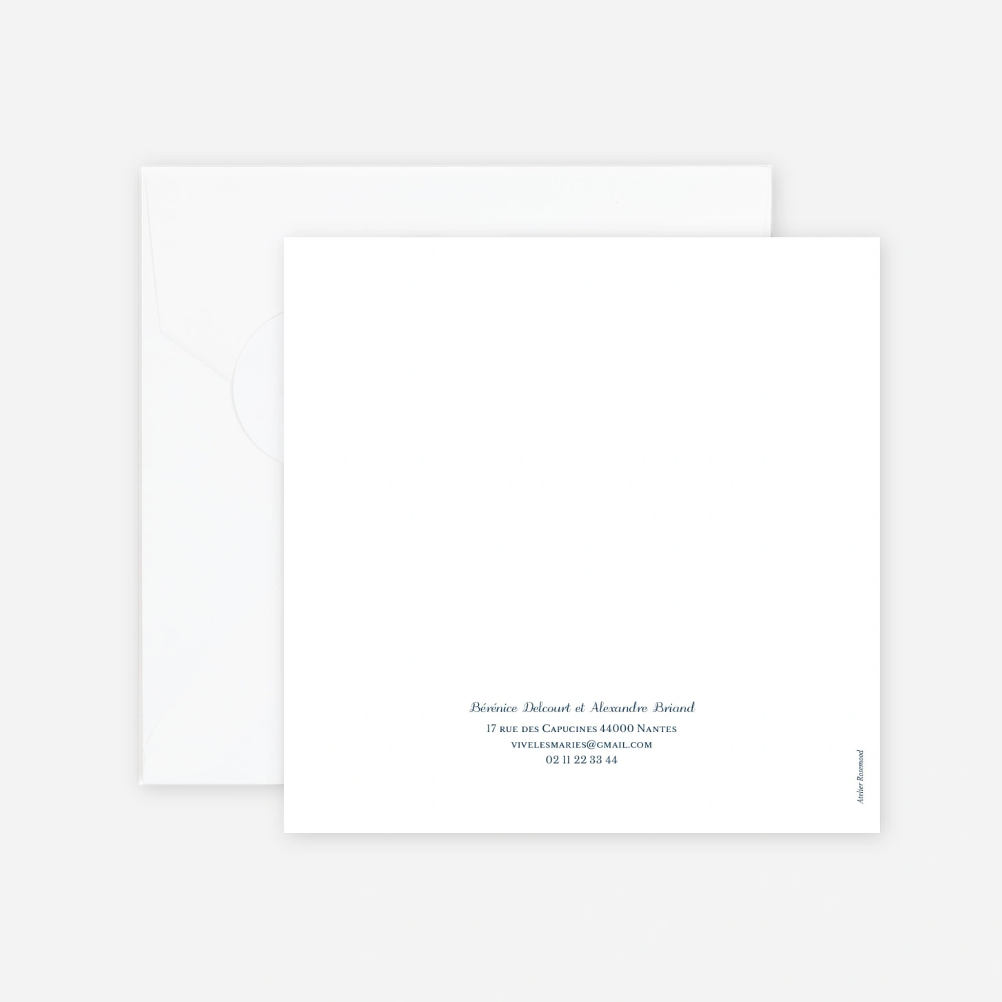 Faire-part mariage Carré chic