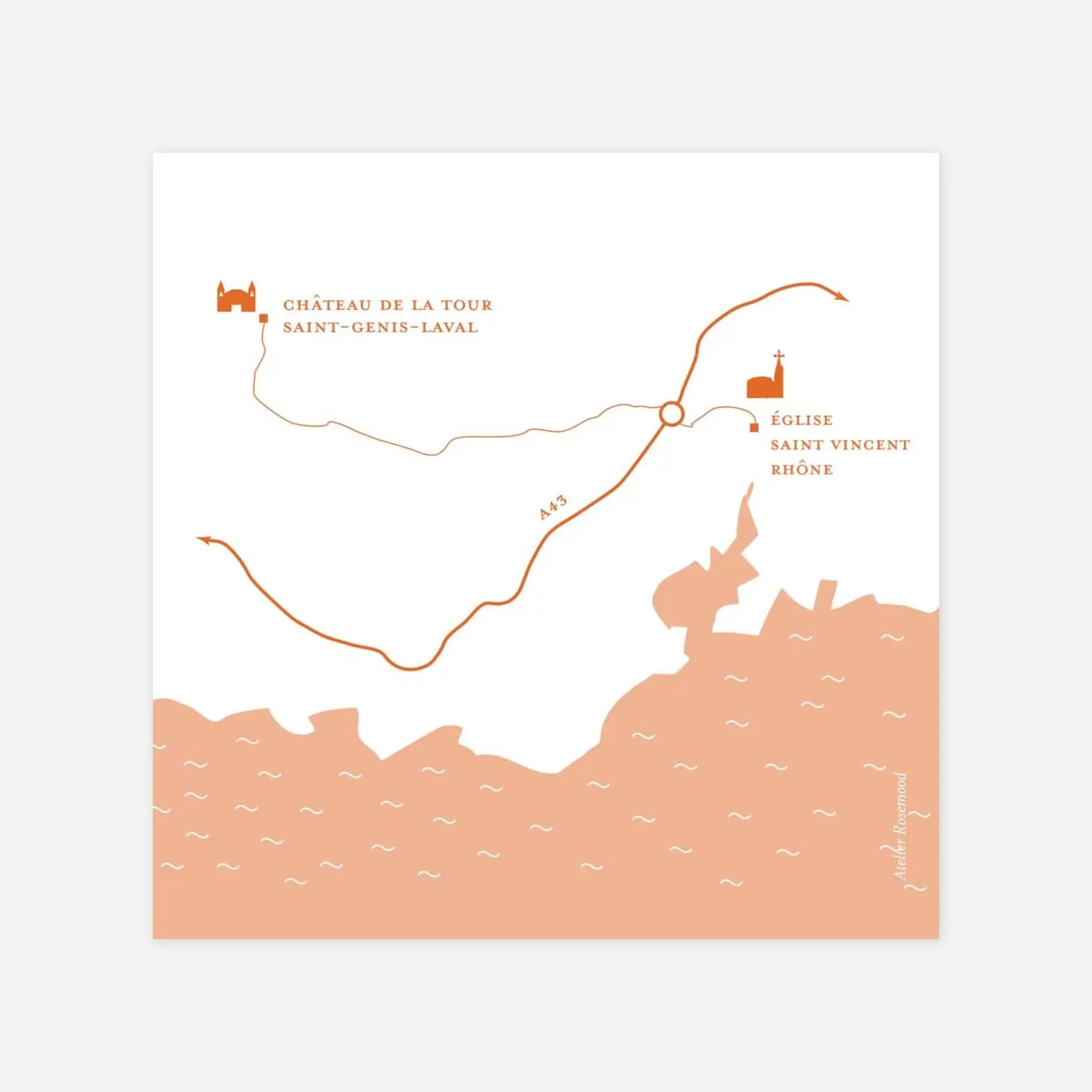 Carton d'invitation Carré chic