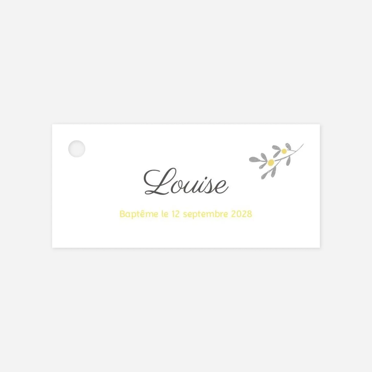 Etiquette perforée baptême Couronne de fleurs