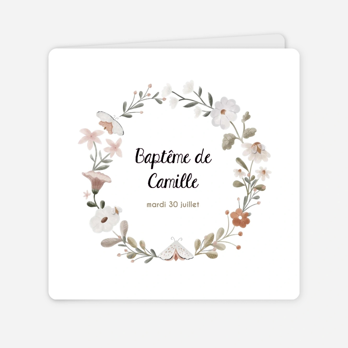 Faire-part baptême Douce clairière