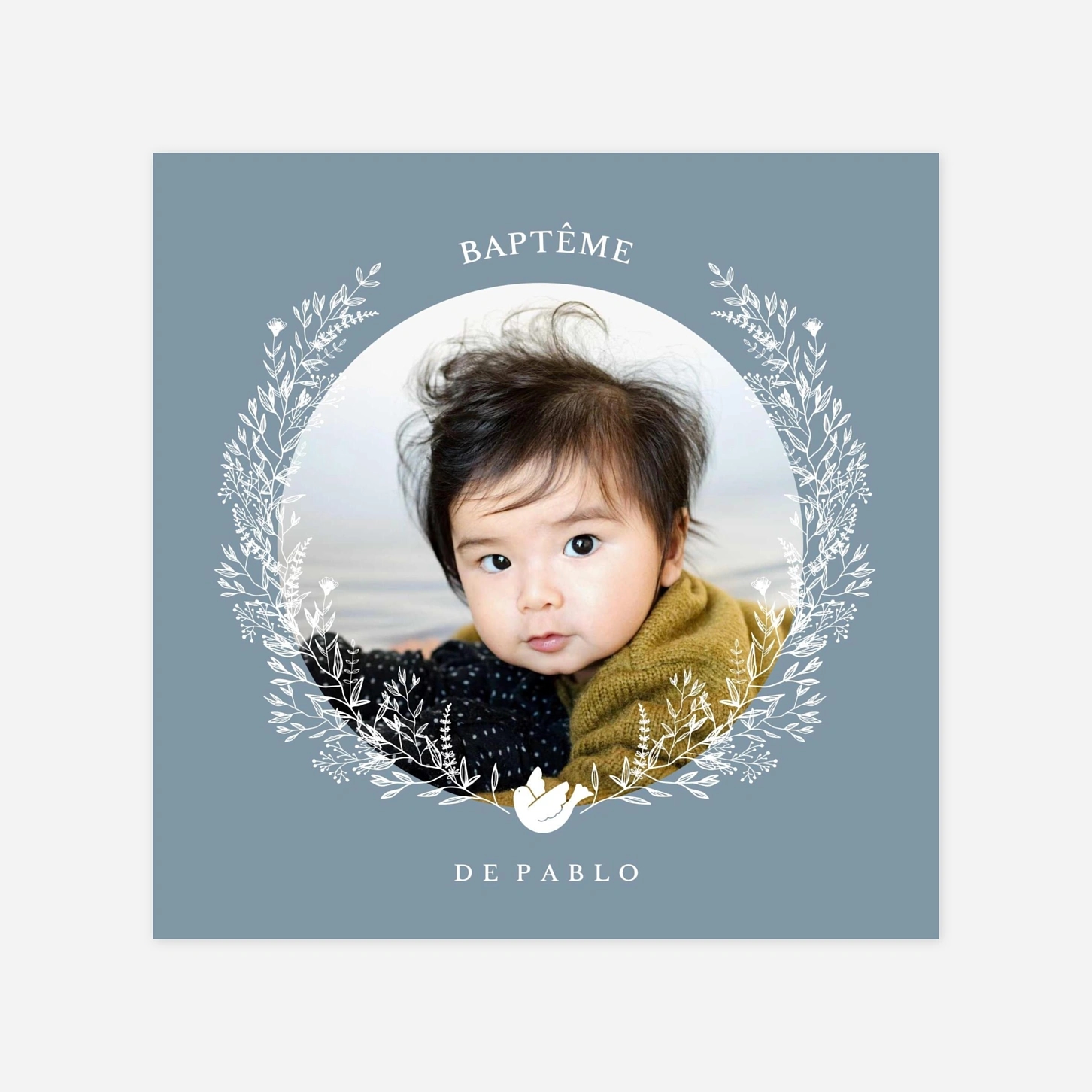 Faire-part baptême Couronne céleste