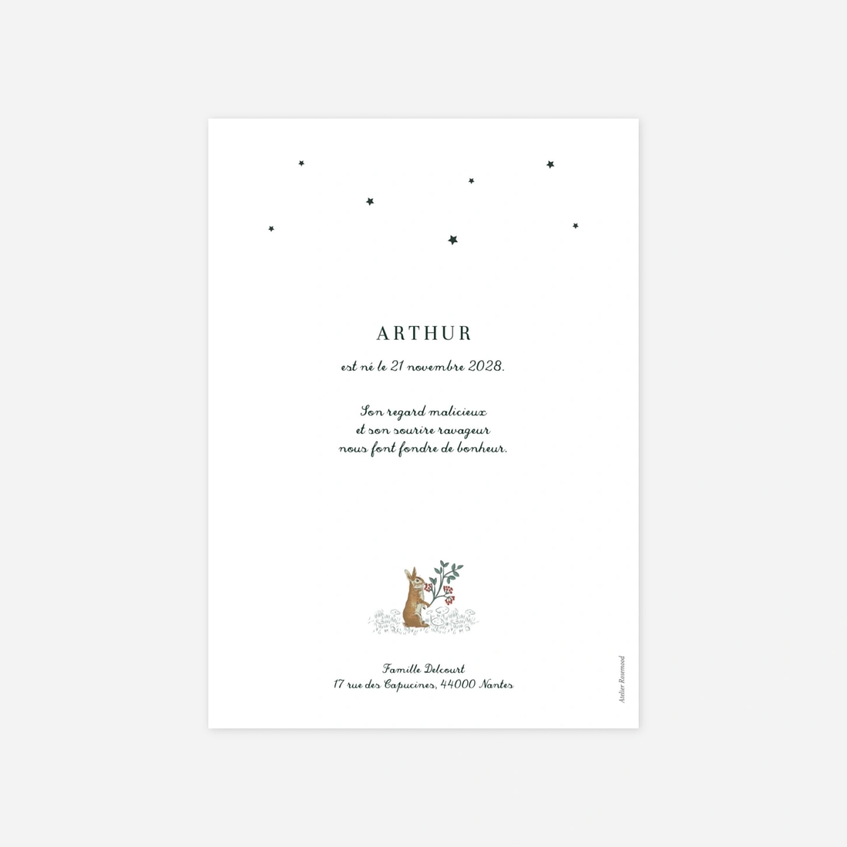 Faire-part naissance Conte de Noël