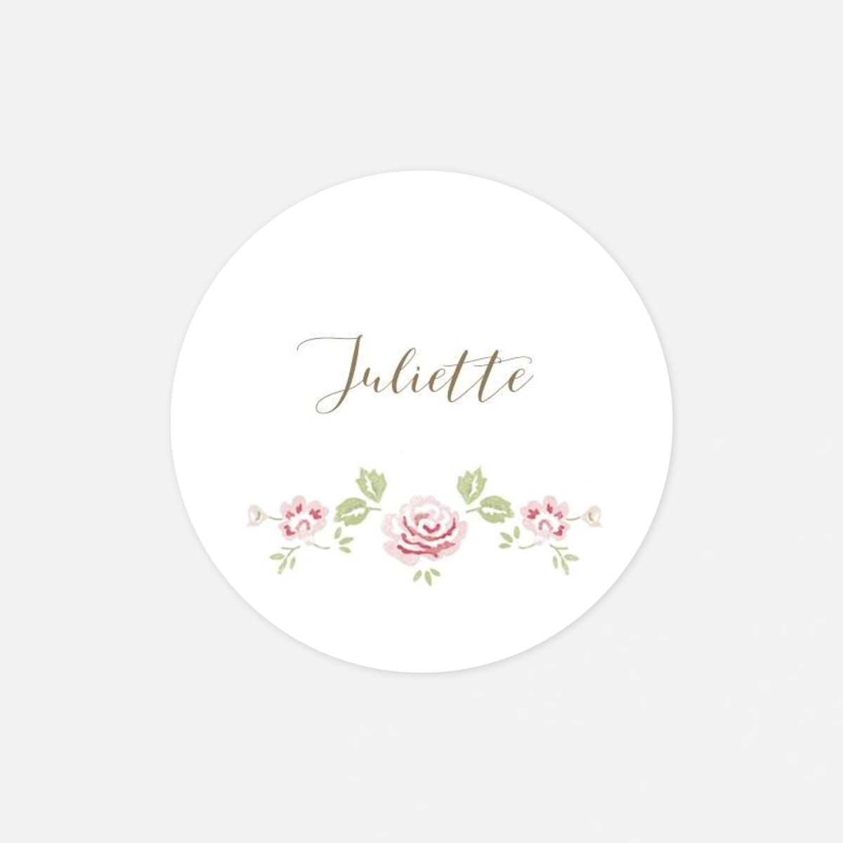 Stickers pour enveloppes baptême Couronne de roses