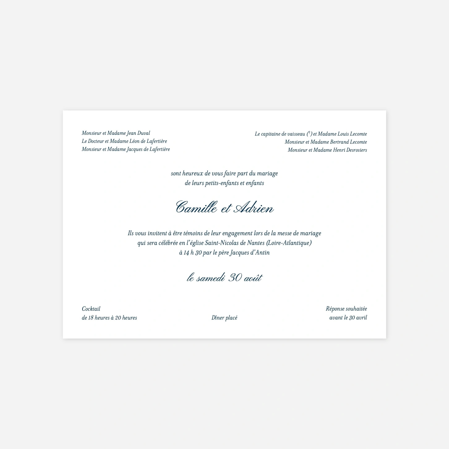 Faire-part mariage Cérémonie