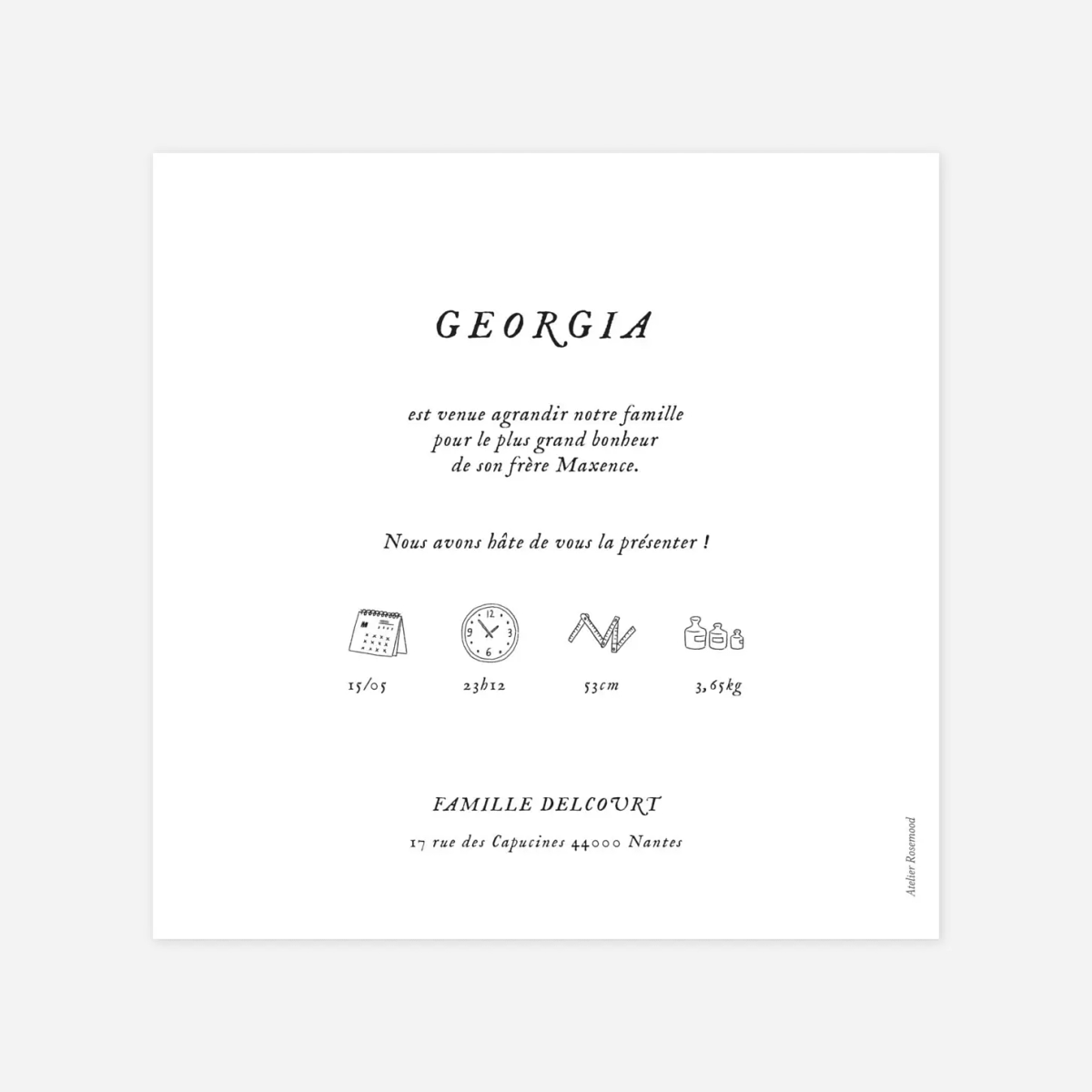 Faire-part naissance Charmille