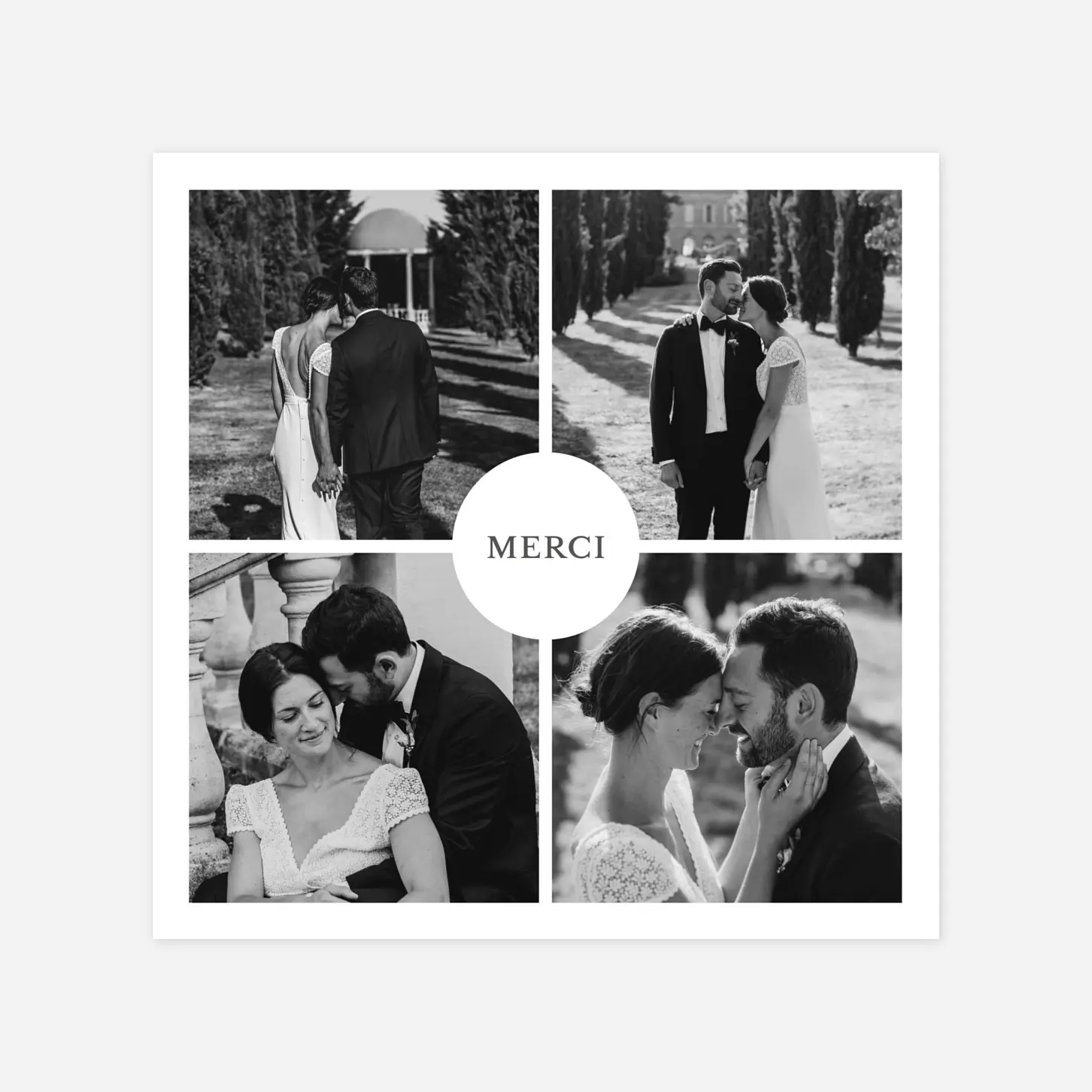 Carte de remerciements Chic