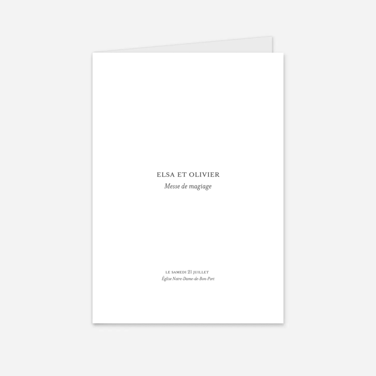 Livret de messe mariage Chic