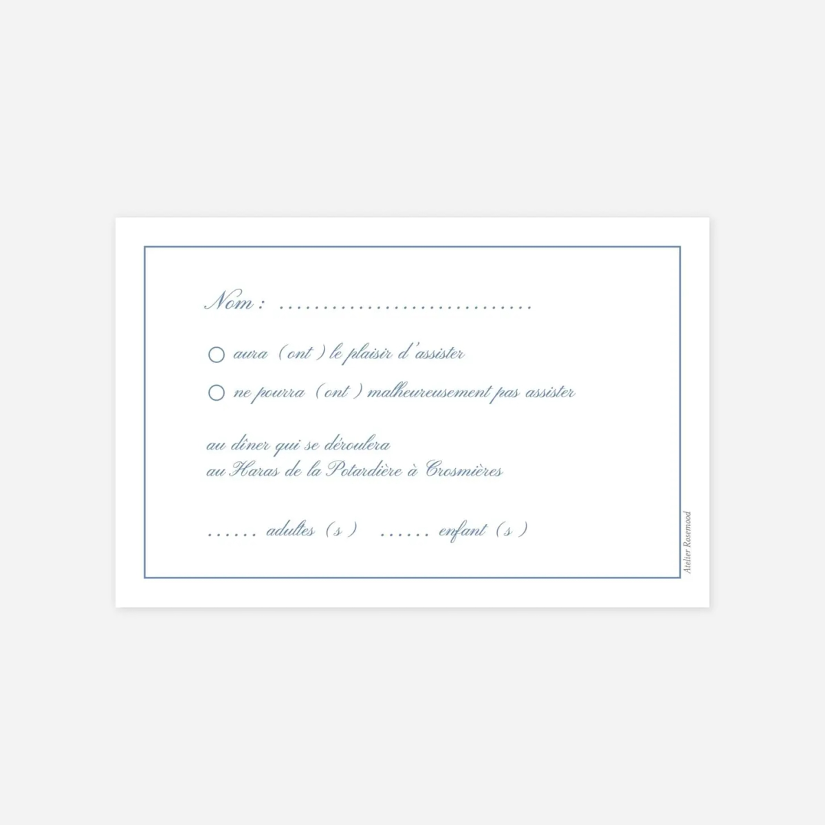 Carton réponse Chic liseré