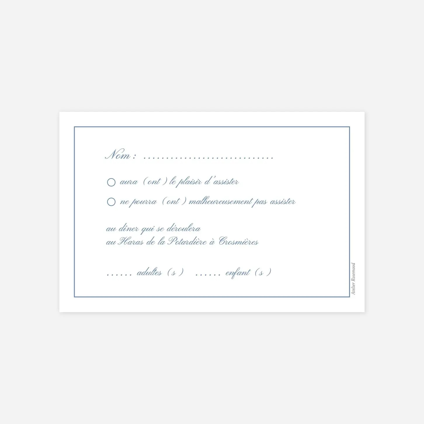 Carton réponse Chic liseré