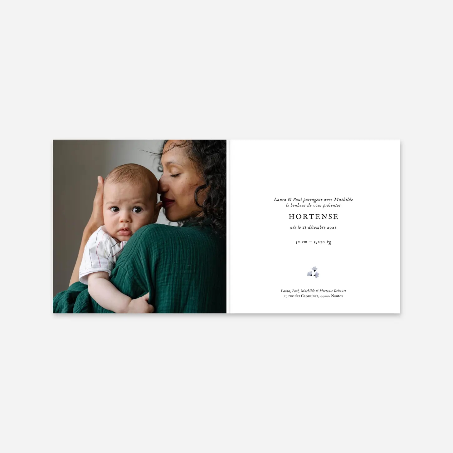 Faire-part naissance Clairiére