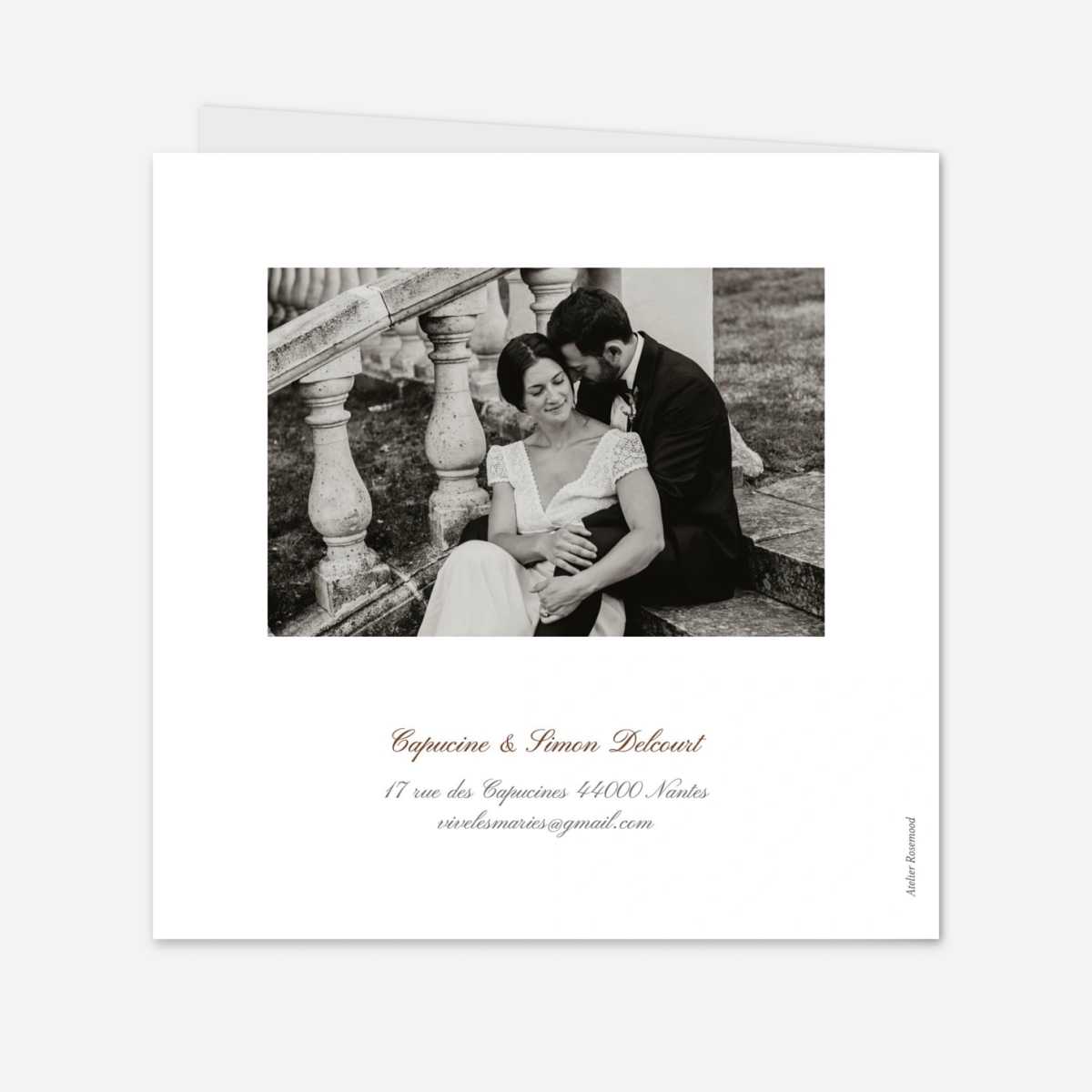 Carte de remerciements Classique 6 photos