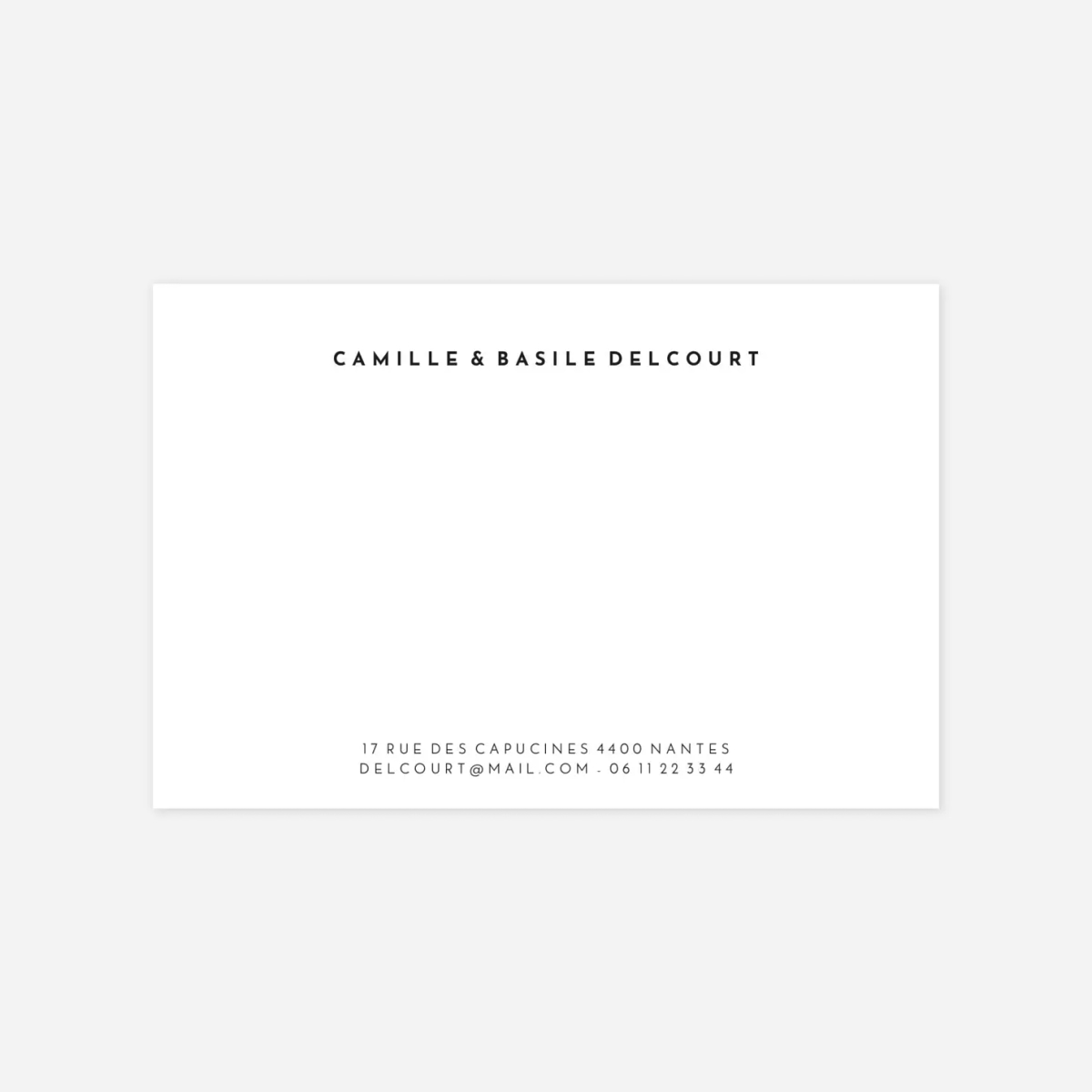 Carte de correspondance Classique chic