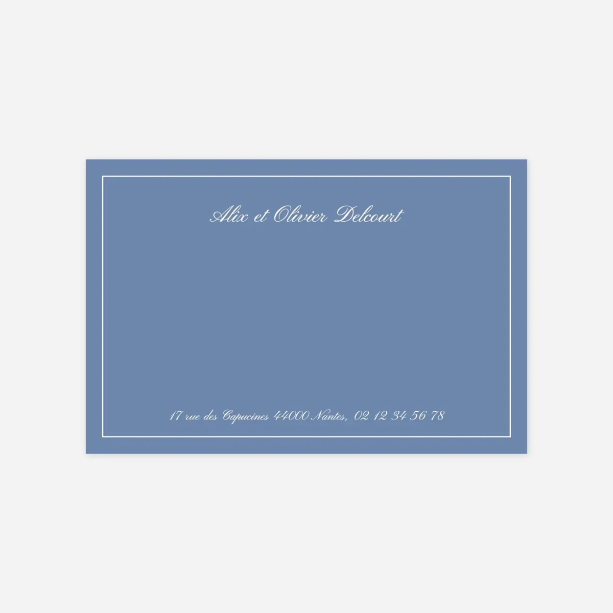 Carte de correspondance Merci classique liseré paysage